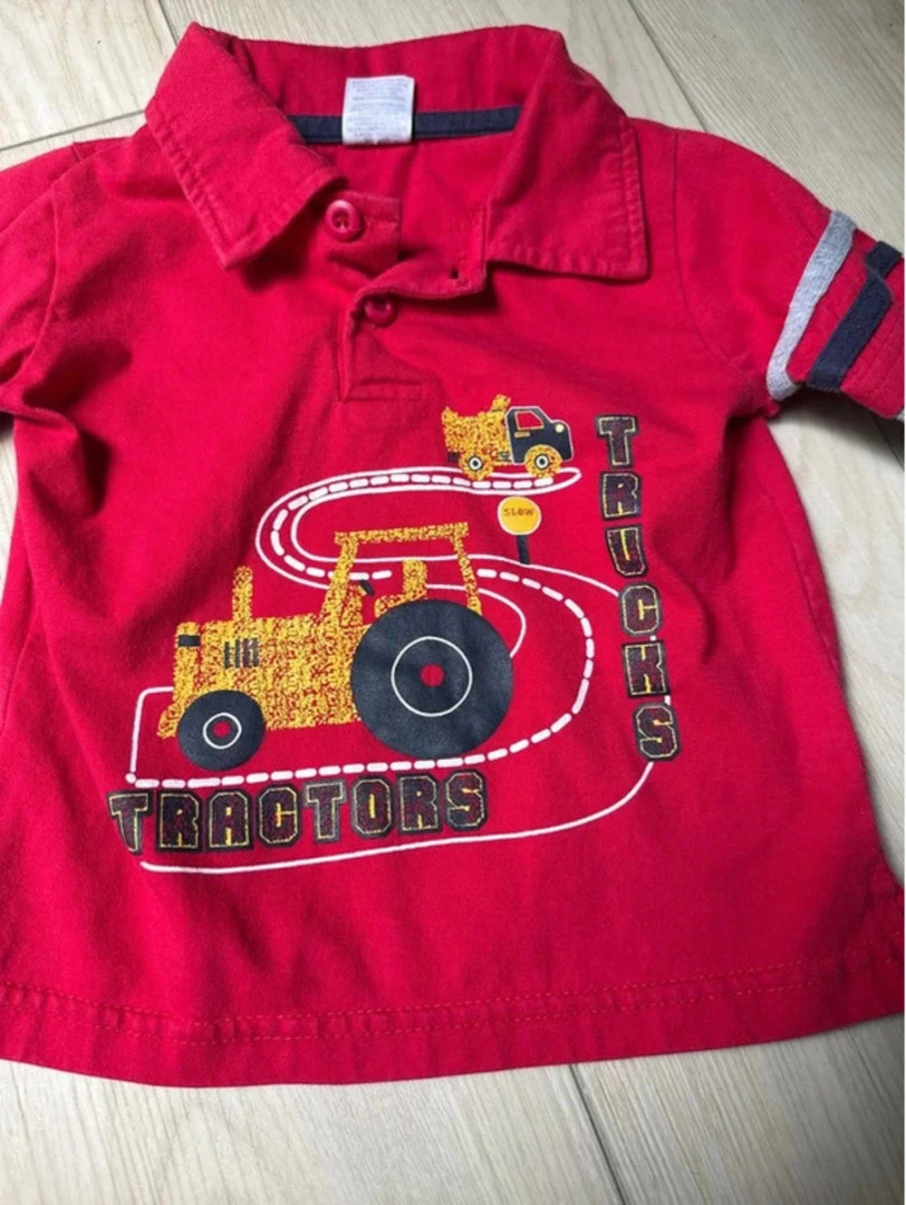 Fisher Price Tractors Long Sleeve Polo Shirt 24M Toddler Boy